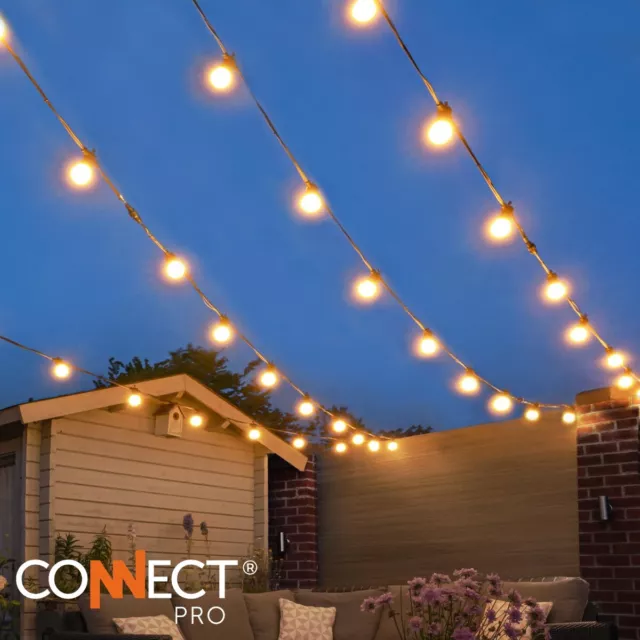 ConnectPro 5m-50m Festoon Connectable Warm White LED IP65 Outdoor Frosted Lights