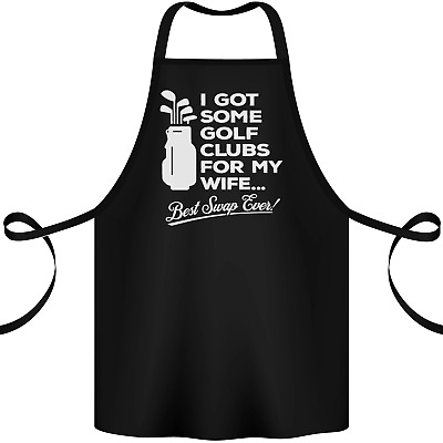Golf Clubs for My Wife Funny Gofing Golfer Cotton Apron 100% Organic