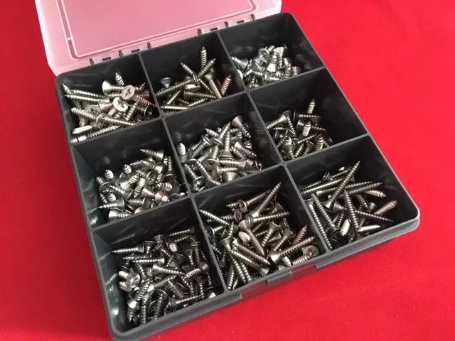 Marine Grade A4-316 Stainless Steel Pozi Countersunk Self Tapping Screws 405 pcs