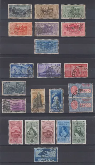 ITALY 1908-55 Sc 280-286, 348, 477, 492, 506, 514, C35-C39, E6+ USED SCV$278.40+