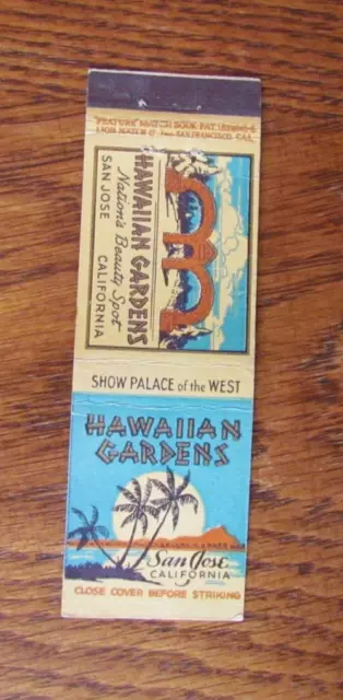 Tiki Bar Matchbook Cover: Hawaiian Gardens San Jose, California Matchcover -C24