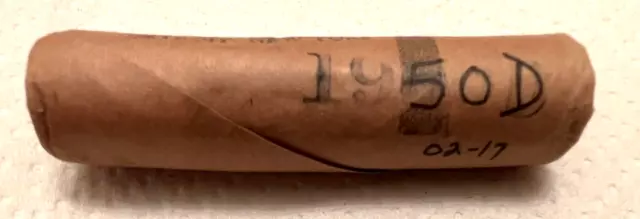 Obw 1950 D Rare Red Lincoln Wheat Penny Cent Bank Roll*Sattley Wrap *Watch Video