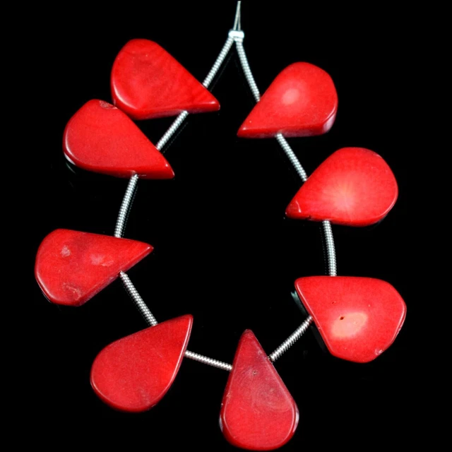 Perles en vrac de pierres précieuses en forme de poire lisse de corail...