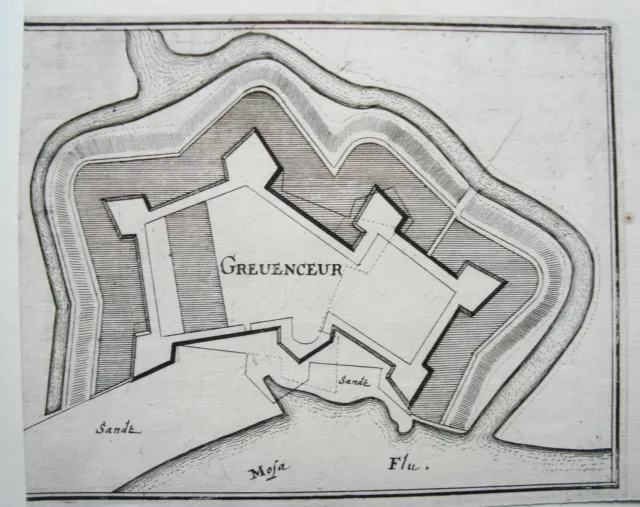 Crèvecoeur s-Hertogenbosch  Niederlande echter alter  Merian Kupferstich 1650