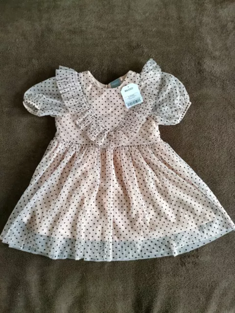 Next Baby Girl Dusty Pink Occasion Dress Size 9-12 Months