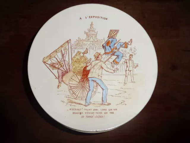 Assiette Lunéville - A l'expo universelle de Paris 1900 - Pousse-Pousse Chinois