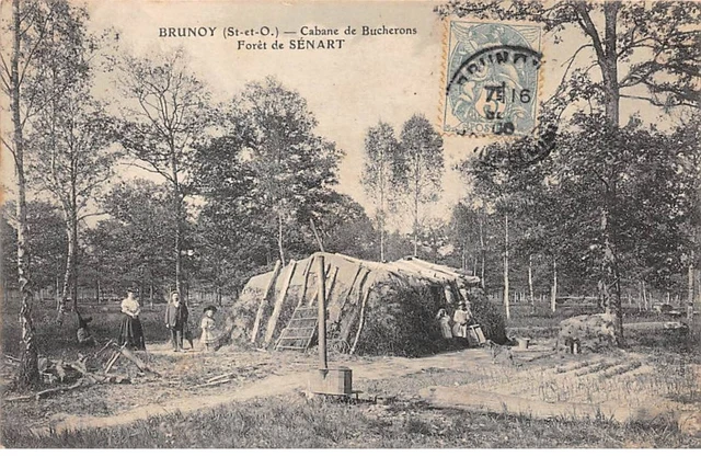 91-SAN60140-BRUNOY.Cabane de bucherons.Forêt de Sénar.Métier