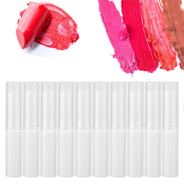 10pcs Empty Lip Balm Tube Lip Gloss Container Lipstick Making (White ) 2BB