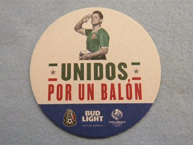 Beer Coaster: Anheuser Busch Brewery BUDWEISER ~ Bud Light ~ SOCCER Copa America