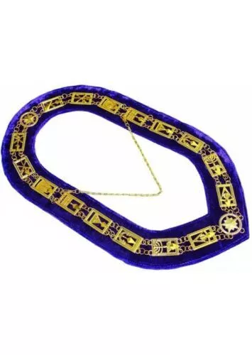 12 LOT Cryptic Mason Royal & Select Master Chain Masonic Collar PURPLE Backing 2