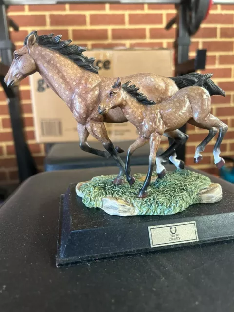 Horse Country Statue, Buckskin Mare & Foal