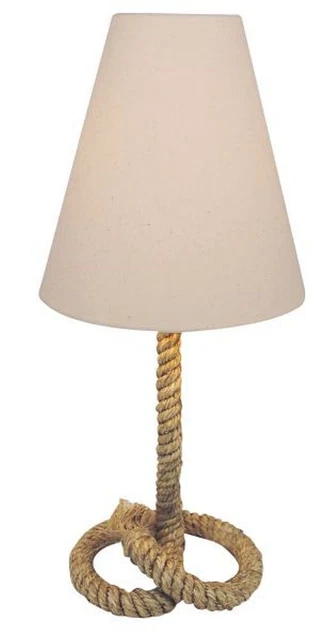 Taulampe, Seillampe, Maritime Tischlampe, Tisch Leuchte, Heller Schirm 50 cm