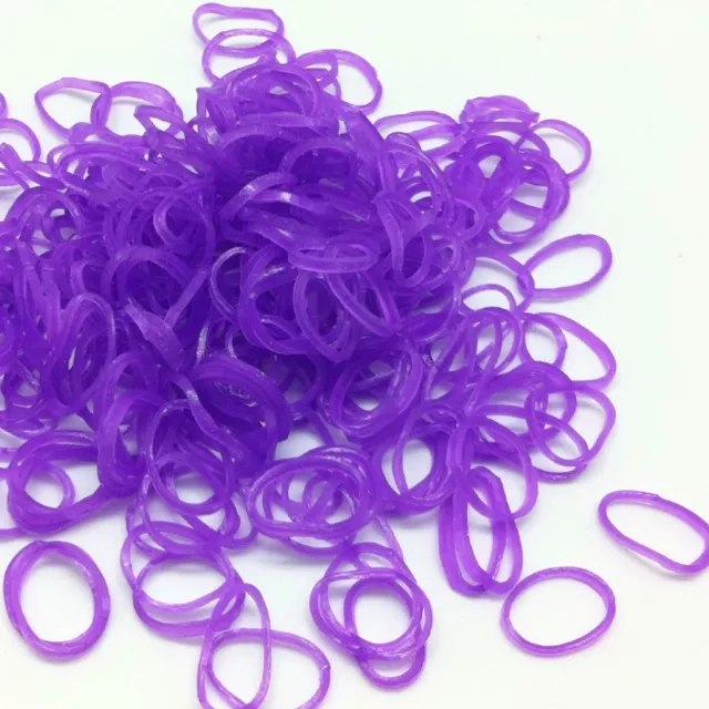 Bandas de telar 15000 bandas de goma banda de telar 600 S clips lotes color púrpura 3