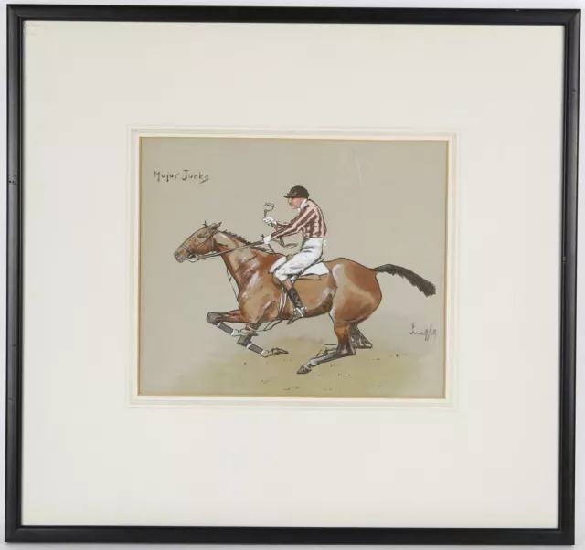 Snaffles, Charles Johnson Payne, 'Major Junks', Colour Horse Racing Print Signed