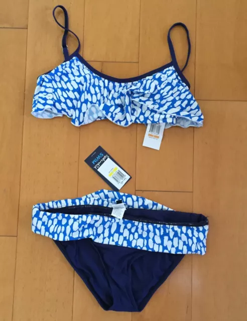 NEW Splendid Blue Coastal Banded Bikini Bottom & Top Navy blue Swimsuit 3