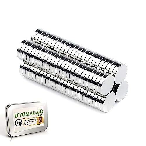 UTOMAG Lot de 100 aimants en néodyme  5 x 1 mm  Petits aimants Ronds Multi-usa