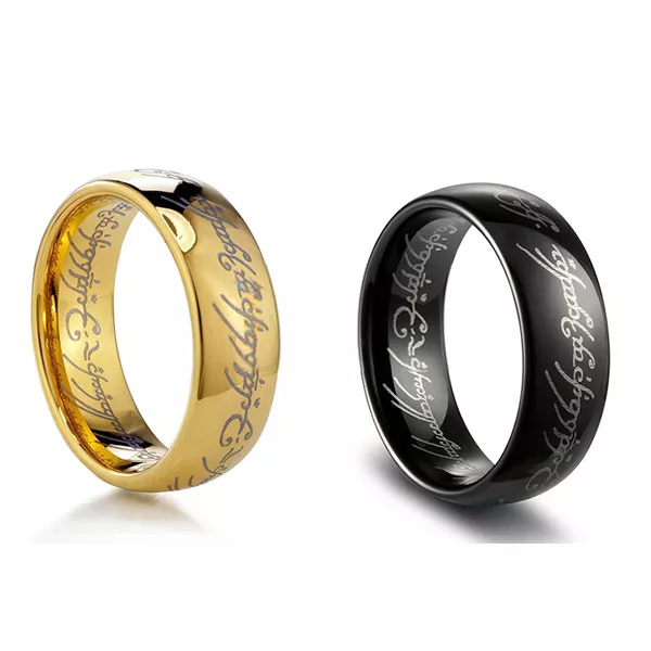 ORO IL SIGNORE DEGLI ANELLI THE LORD OF THE RINGS ANELLO MISURE 6/13 ACCIAIO ds