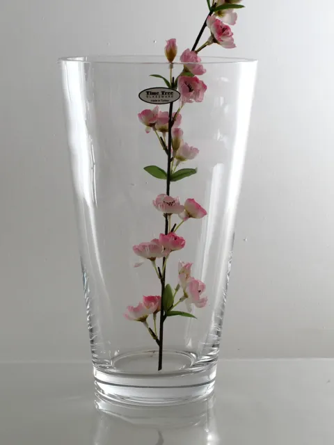 Time Tree Handmade Clear Turkish Glass Conical Vase Height 30cm