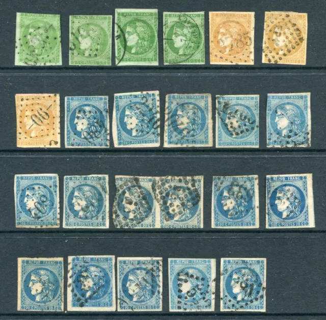 FRANCE 1870 CERES Bordeaux Imperf Used Lot 23 Stamps High Cat