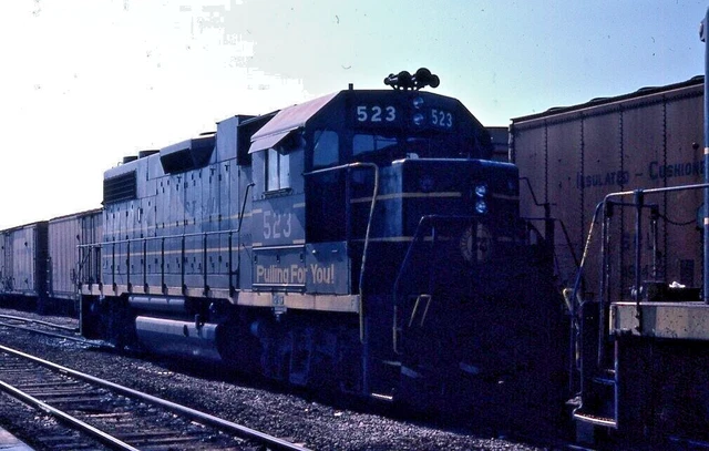 Original 1982 Railroad Slide Scl Seaboard Coast Line 523 Emd Gp38-2 Csx