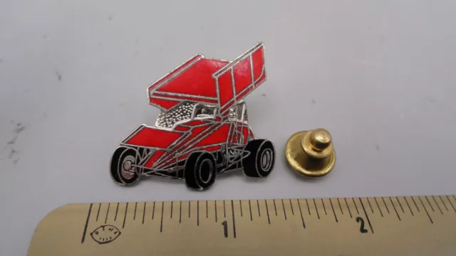 Vintage Red Sprint Racing Winged Open-Wheeled Race Car Hat Lapel Pin