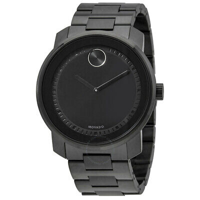 Movado Bold Black Dial Stainless Steel Bracelet Men's Swiss Watch 3600467