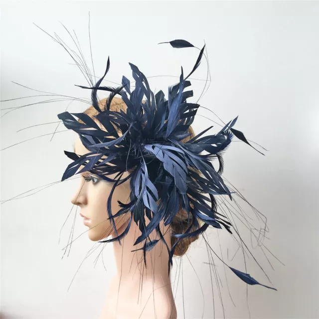 Feather Flower Goose Biot Twisted Mount Stripped Coque Millinery Hats Fascinator