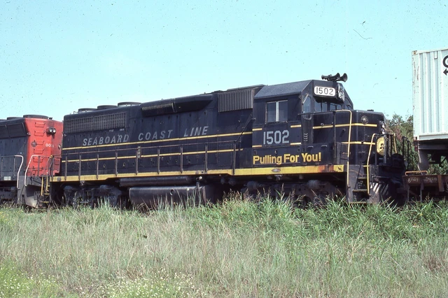 ORIGINAL 1978 KODACHROME RAILROAD SLIDE SCL SEABOARD COAST LINE 1502 Bryan TEXAS