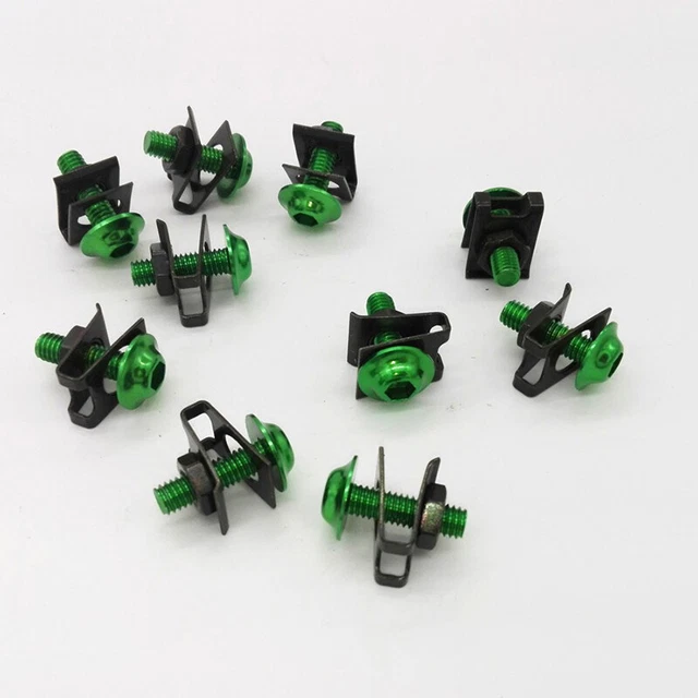 6mm CNC Sportbike Fairing Body Bolt Kit Screw Spire Speed Fastener Clip Nut Kit