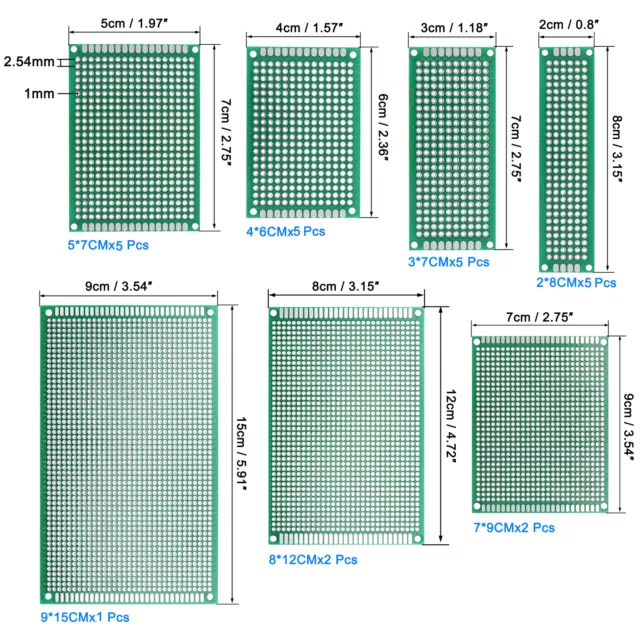 Double Face PCB Cartes Circuits Imprimés Carte pour Bricolage Projets 25Pcs 2