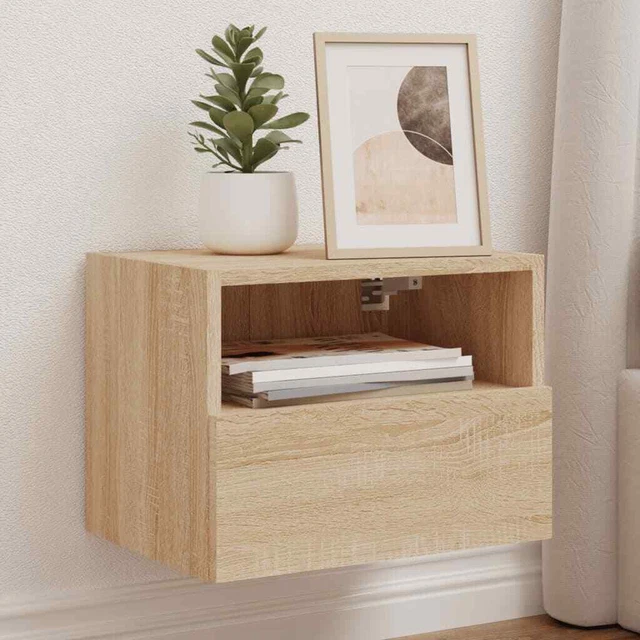 VidaXL Mobili TV A Muro Con LED 4pz Rovere Sonoma Legno Ingegnerizzato 298096