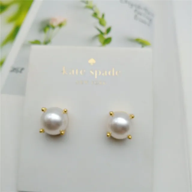 Kate Spade Fashion Earrings Square White Colored Small Stud