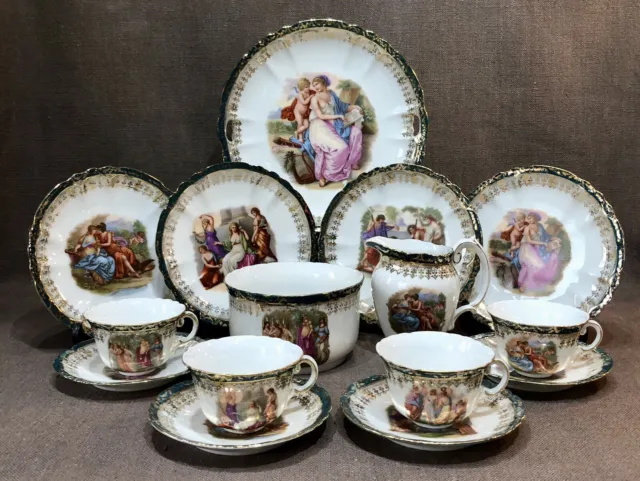 Antique Bone China Kaufmann Tea Set - 11 Piece