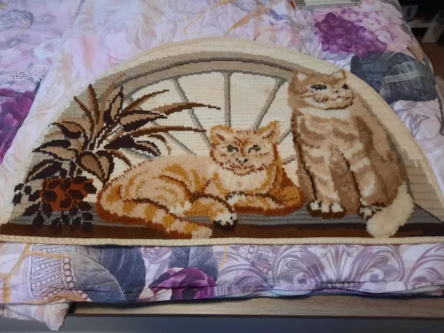 Smyrna Rustica Relief Wandbild "Katzen" 90 x 60 cm, fertig gearbeitet