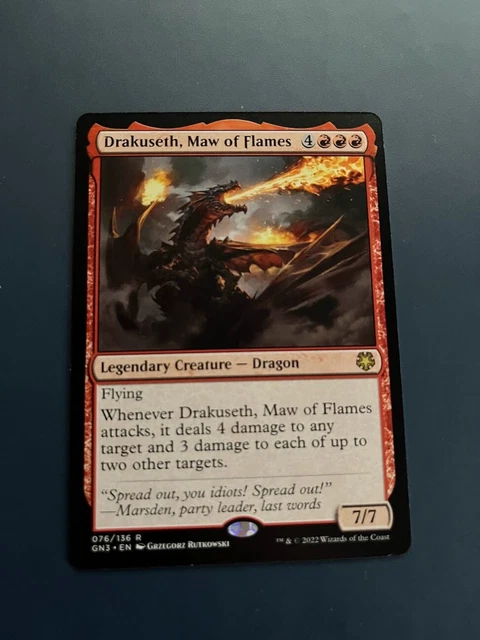 1X DRAKUSETH, MAW OF FLAMES - Game Night - MTG - Magic the Gathering ...