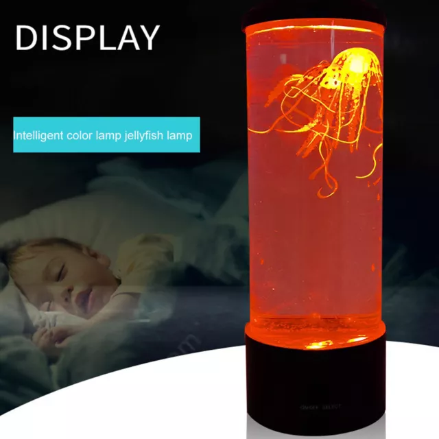 LED Jellyfish Aquarium Fish Tank Lamp 7 Color Changing Bedside Mood Night Light 2