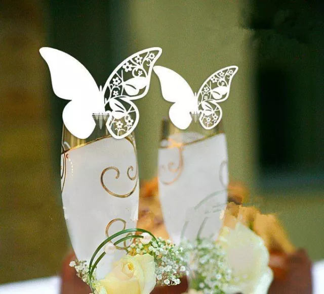 100 farfalle Segnaposto BIANCA PERLATA bomboniera matrimonio segnatavolo sposa