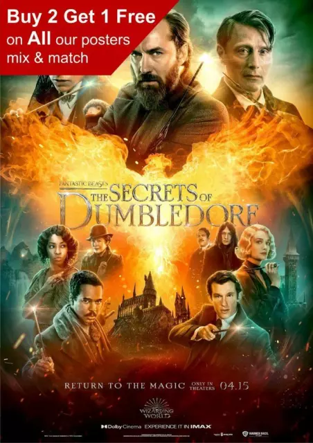 Fantastic Beasts The Secrets Of Dumbledore 2022 Movie Poster A5 A4 A3 A2 A1