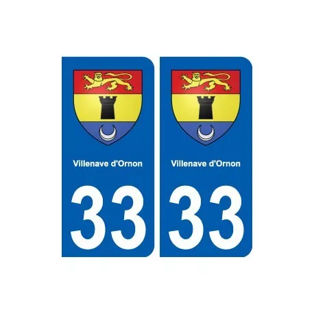 33 Villenave-d'Ornon blason ville autocollant plaque stickers droits