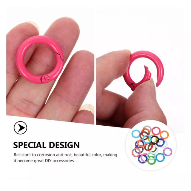 24pcs Round Snap Buckle Keychain Rings for Bags & Keychains (Random Color)-LM 2