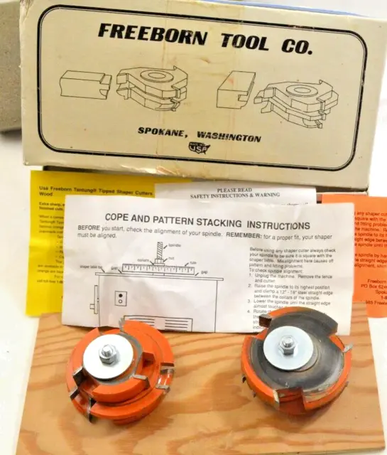 Freeborn Tool Co Carbide Tipped Shaper Cutters Cope & Pattern  6 pc MC-50-030 2