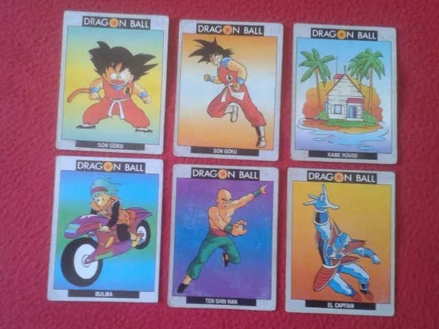 Lote De 6 Antiguos Cromos De Dragon Ball Bola De Dragón Son Goku E. Este Cards.
