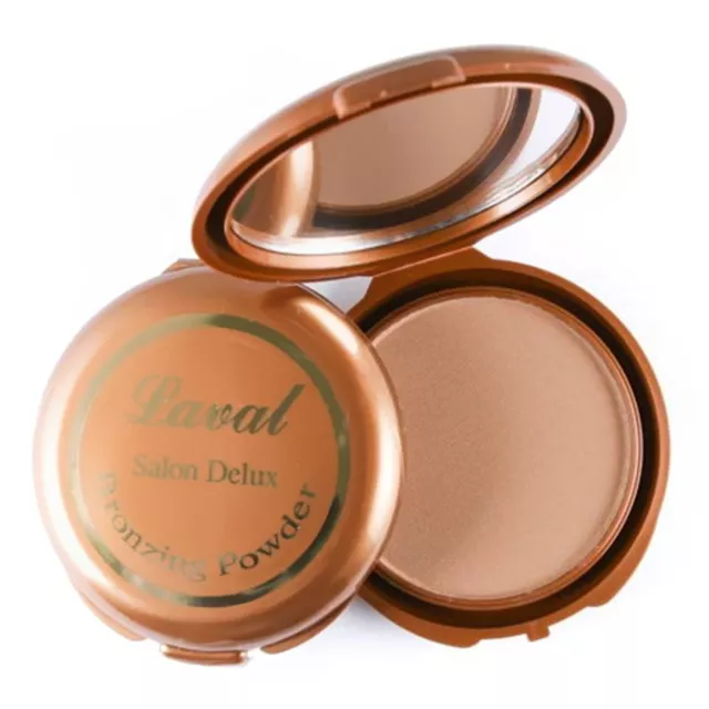 Matte Bronzing Powder Bronzer Face Compact with Mirror by Laval Salon Deluxe