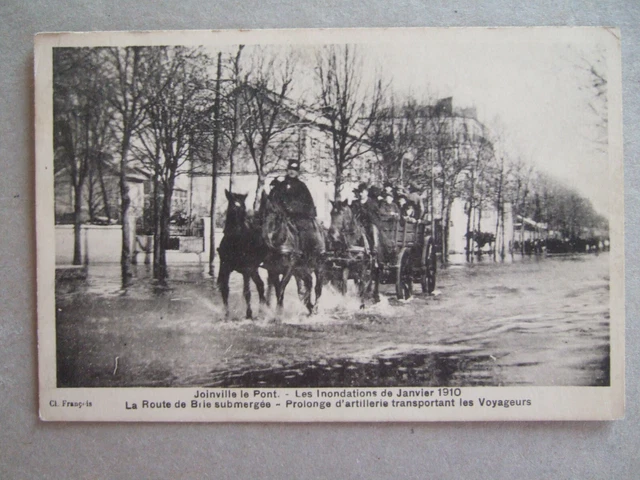 Cpa Joinville Le Pont (94) Inondation Janvier 1910. La Route De Brie Submergee