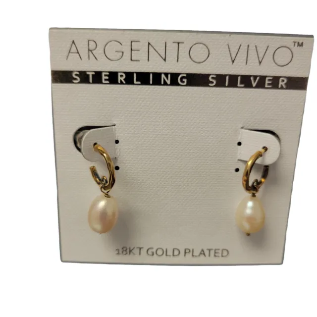 Women's Argento Vivo Silver Sterling Gold Plated Earrings