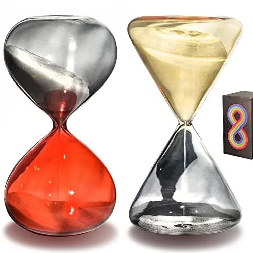 Hourglass Sand Timer Hour Glass with Sand 60 30 Minute & 60 Minutes Set of 2