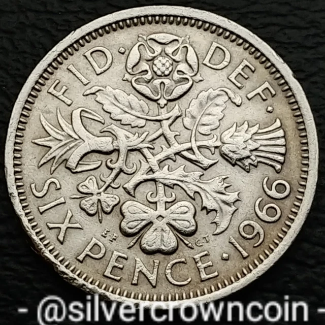 UK, Great Britain 6 Pence 1966. KM#903. Sixpence Lucky Wedding coin. L
