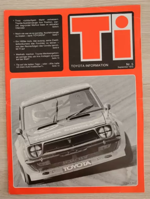 🚘 Brochure 1975 TOYOTA INFORMATION COROLLA Gr2 n°5 Catalogue Prospekt Folder