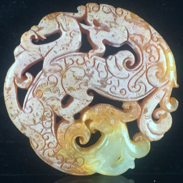 Old Jade Pendant Chinese Old Natural Jade Hand-Carved Jade Statue Pendant  408