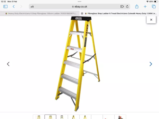 Excel Heavy Duty Electricians 6 Step Fibreglass 156cm Ladder